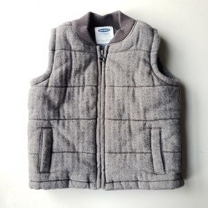 Old Navy Puffer Vest - Herringbone - 18-24 months
